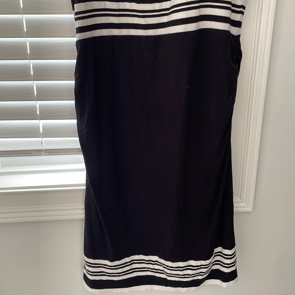 White House Black Market Black and White Striped Midi Dress - Picture 12 of 15